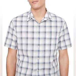 NWT Vince Atwater Plaid Short Sleeve Shirt in Celery XXL‎